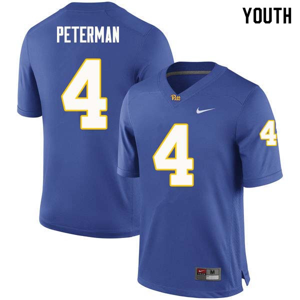 Youth #4 Nathan Peterman Pittsburgh Panthers College Football Jerseys Sale-Royal